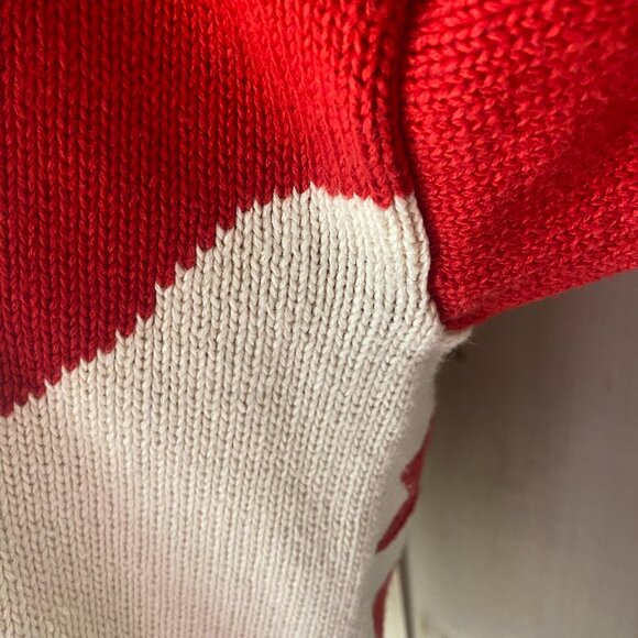 Lauren Hansen VTG American Flag Novelty Knit Cardigan Sweater M Button Up Ramie - Picture 10 of 12